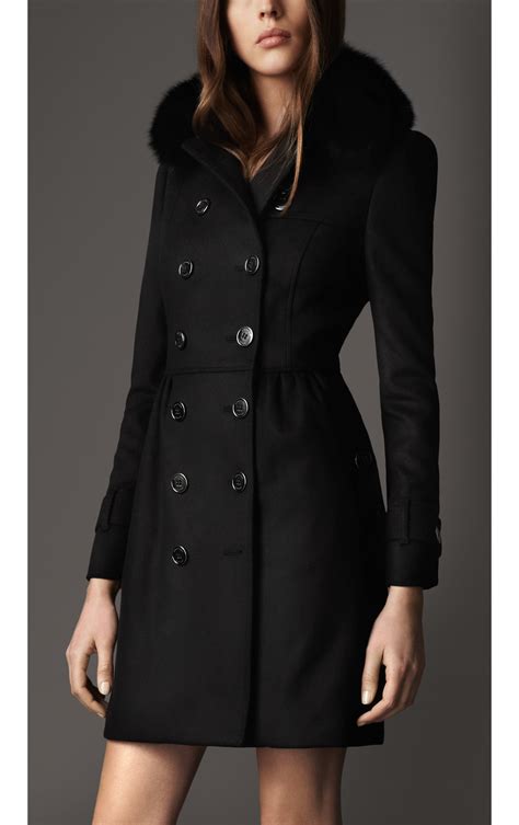 burberry trench coat fur collar|burberry brit trench coat women's.